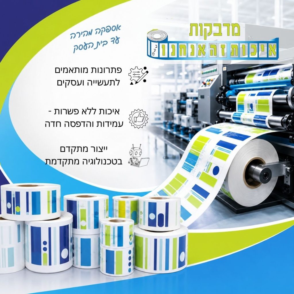 הדפסת מדבקות לתעשייה בכמות גדולה